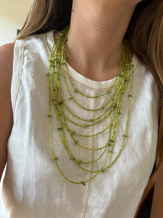 Collar Tubitos verde lima