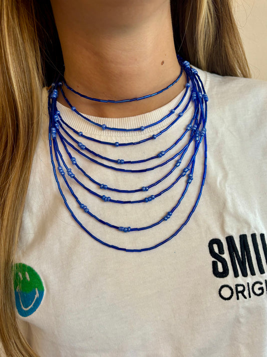 Collar Tubitos azul