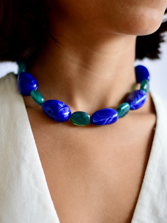 Collar Montaña Azul y verde agua