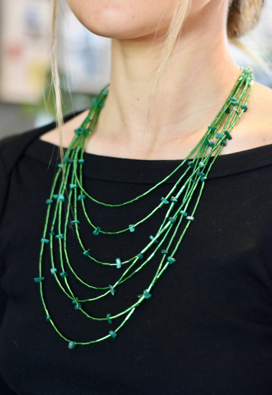 Collar Tubitos verde