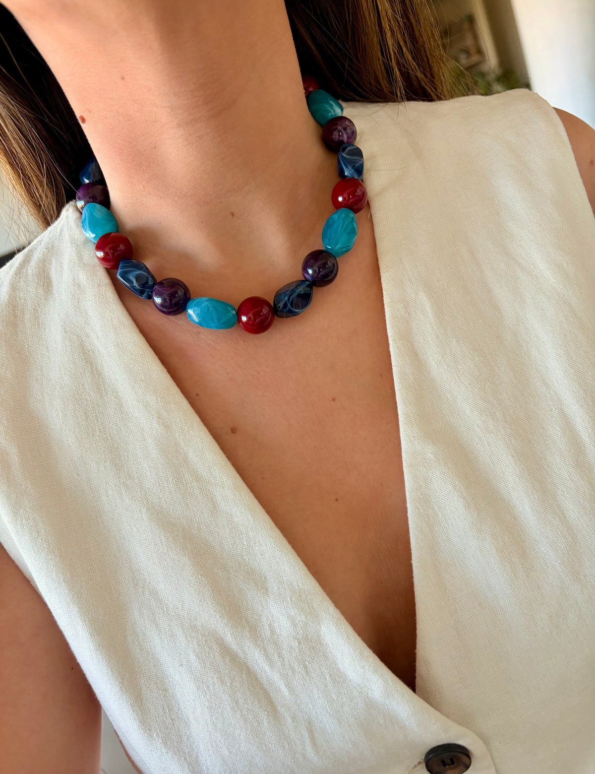 Collar Damaso celeste